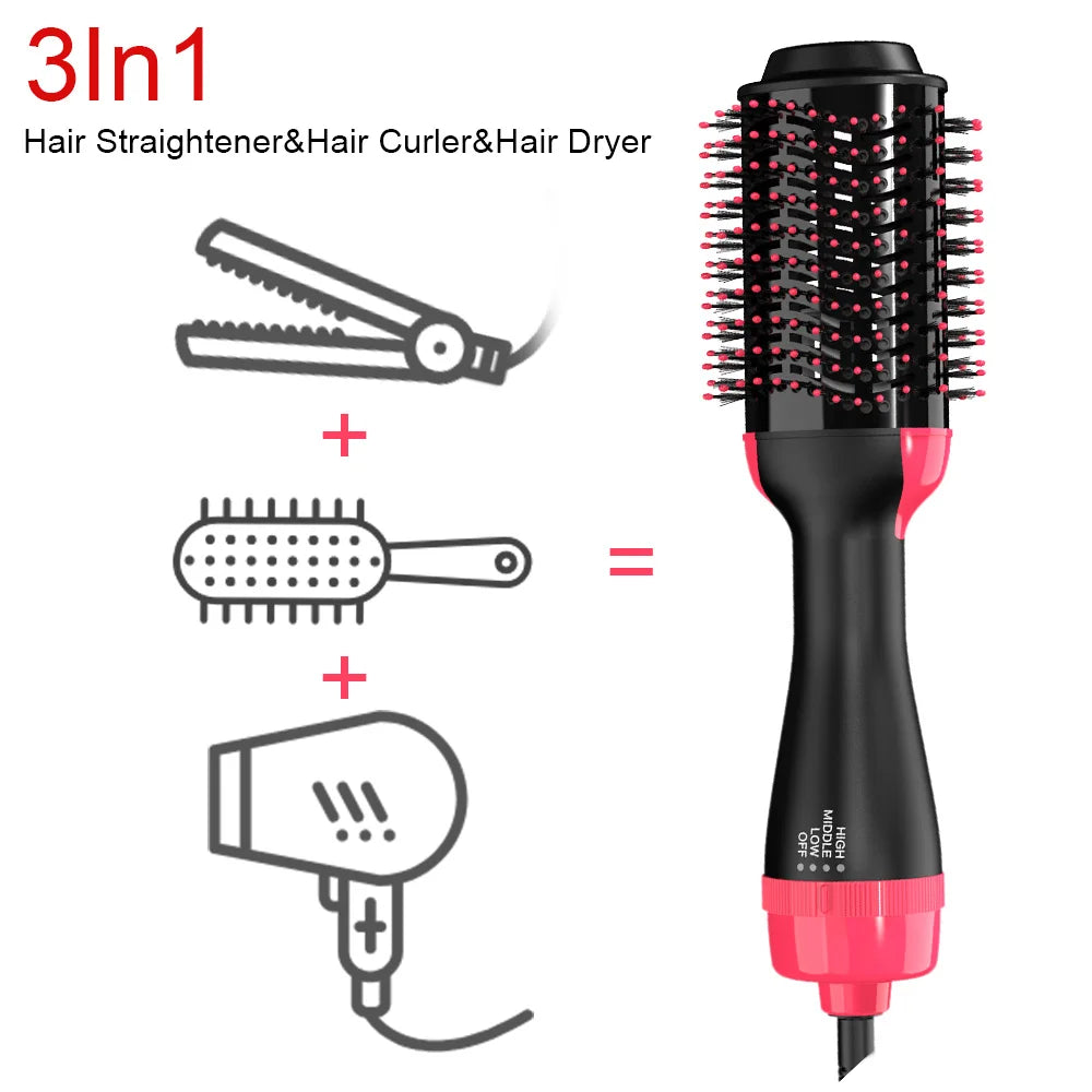 4-in-1 Hot Air Brush (Dries, Straightens, Styles, and Volumizes) - Salon-quality results at home!