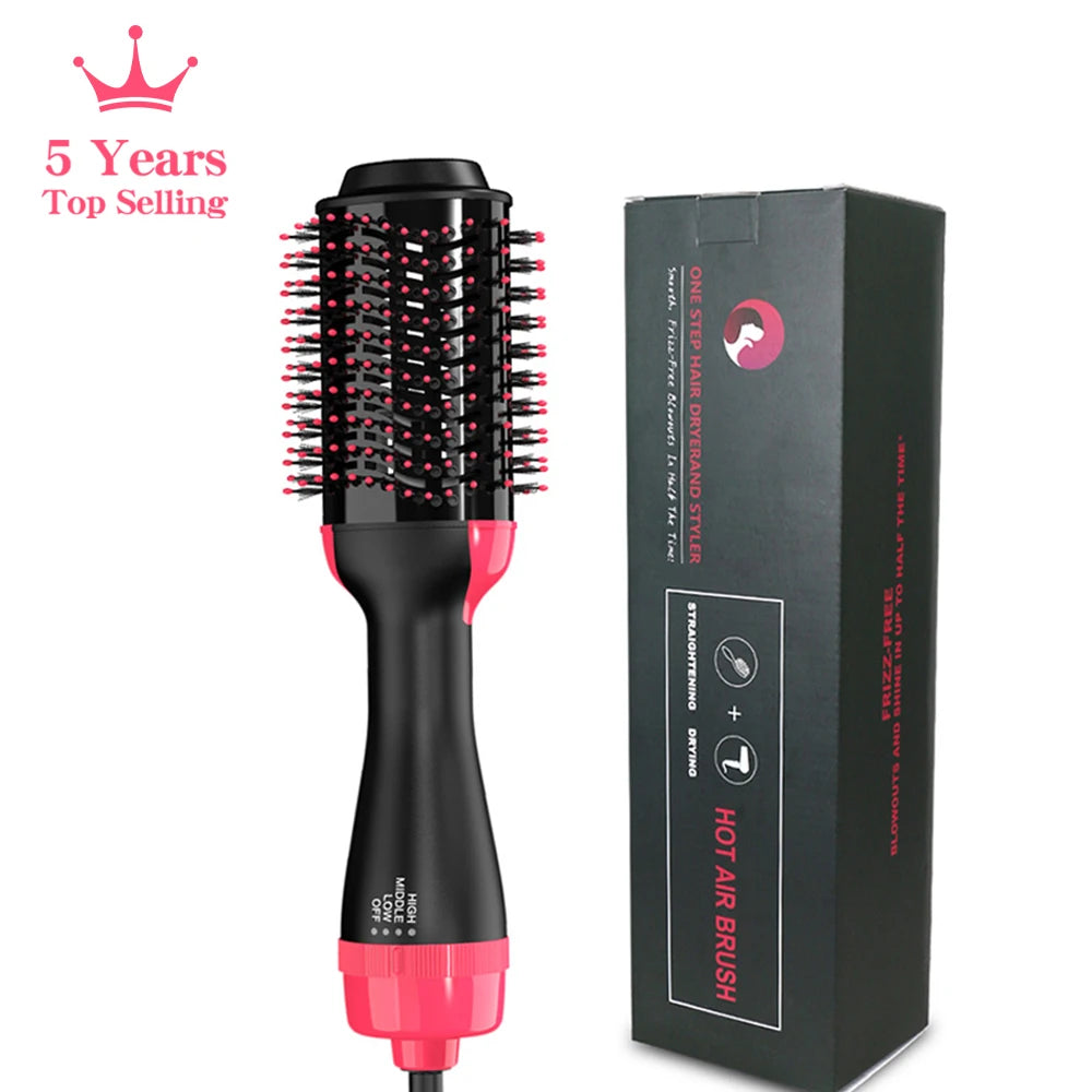 4-in-1 Hot Air Brush (Dries, Straightens, Styles, and Volumizes) - Salon-quality results at home!