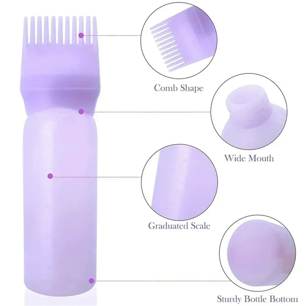 Hair Care Combo (Silicone Shampoo Brush + Oil Applicator Bottle)